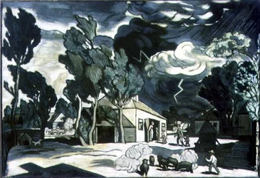 Paisaje con tormenta