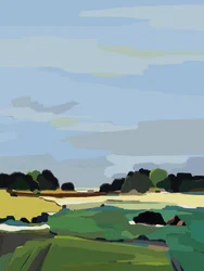Escena rural abstracta