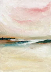 Paisaje marino abstracto al pastel