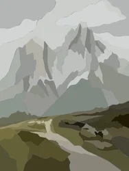 Sendero de montaña alpino