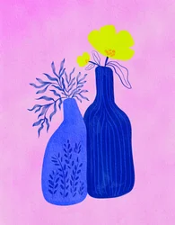 Jarrones con motivos florales de colores