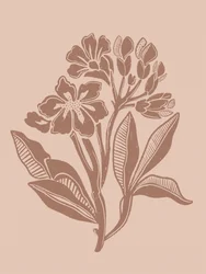 Flores botánicas con tonos terrosos