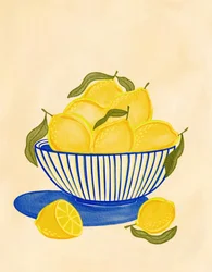 Cuenco de limones frescos