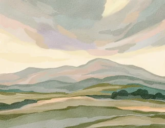 Paisaje montañoso en tonos apagados