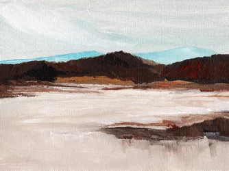 Paisaje montañoso en tonos apagados