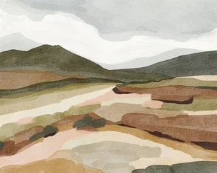 Paisaje montañoso en tonos apagados