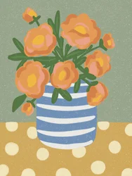 Naturaleza muerta con flores de naranja