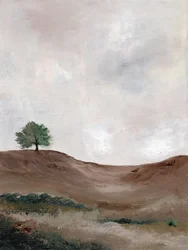 Paisaje con un árbol solitario