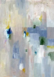 Abstracto sutil en azul y amarillo
