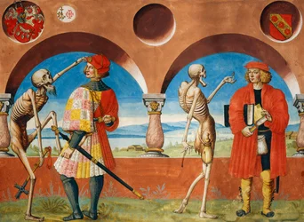 La Muerte, caballero y jurista del ciclo de la Danza de la Muerte por Albrecht Kauw
