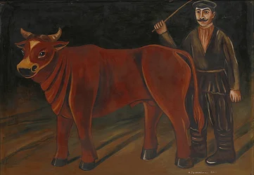 Granjero con toro