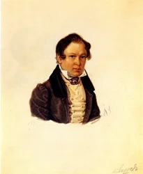 Retrato del decembrista Vasily Ivashev 1797-1841, 1834