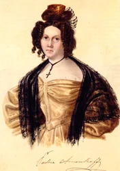 Retrato de Prasovya Annenkova 1800-1876, esposa del Decembrista Iwan Annenkow, 1836