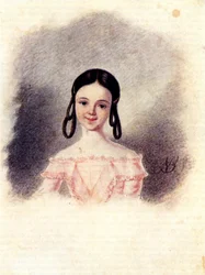 Retrato de Sofia Muravyova, hija del Decembrista Nikita Muravyov, 1833-1835