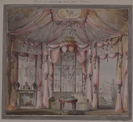 Diseño interior para el tocador en la Casa del Conde Bezborodko en Moscú, 1790s