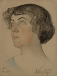 Retrato de Alexandra Mikhailovna Kollontai 1872-1952, 1921