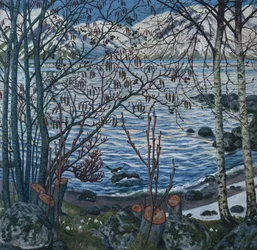 Pájaro sobre roca (pintura)