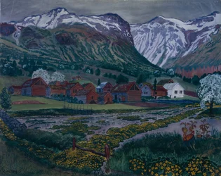 Noche de botón de oro (óleo sobre lienzo)