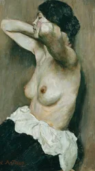 Mujer semidesnuda
