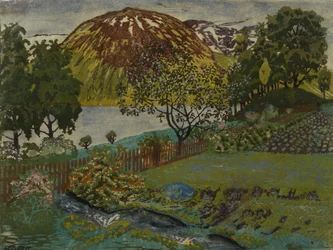 Noche de junio en el jardín (óleo sobre lienzo)
