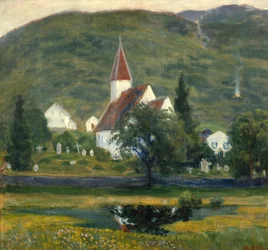 Iglesia de Ålhus, en pleno verano