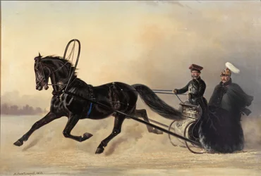 El emperador Nicolás I en una salida de invierno, 1853
