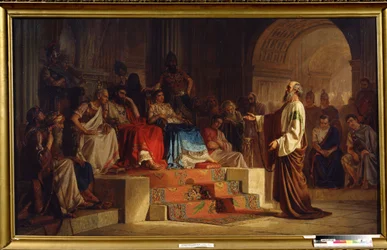 El juicio del apóstol Pablo. Pintura de Nikolai Kornilovich Bodarevsky (1850-1921). Óleo sobre tela