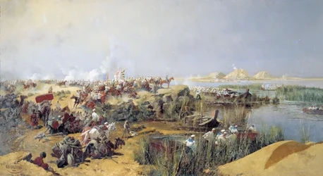 Tropas rusas cruzando el río Amu Darya, 1873-1889