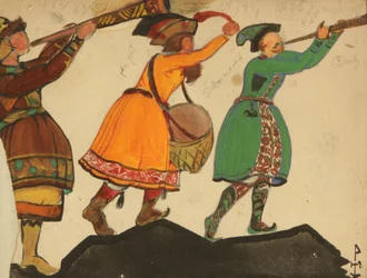 Diseño de vestuario para la ópera Doncella de Nieve de N. Rimsky-Korsakov, 1919