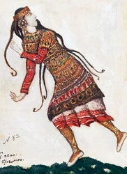 Dama ultramoderna. Diseño de vestuario para el ballet La Consagración de la Primavera Le Sacre du Printemps de I. Stravinsky, 1912