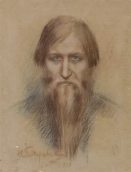 Retrato del místico ruso Grigory Rasputin 1869-1916, 1913