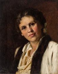 Sofia Kouvchinnikova, peintre russe - Retrato de Sophia Kuvshinnikova (1847-1907), por Bazhin, Nikolai Nikolaevich (1856-1917). Óleo sobre lienzo