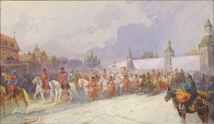 Entrada de la familia capturada de Kuchum Khan en Moscú. 1599, 1891
