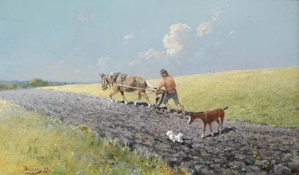 Arando el campo, 1899