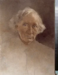 Retrato del poeta Vyacheslav (Viatcheslav) Ivanov (1866-1949), siglo XX (pastel, carboncillo, tiza roja sobre tabla)
