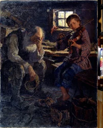 Talento. Peinture de Nikolai Petrovich Bogdanov Belsky (Bogdanov-Belski) (1868-1945). Huile sur toile