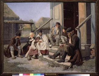 Un hospital regional. Pintura de Nikolai Petrovich Zagorsky (1849-1893), óleo sobre lienzo
