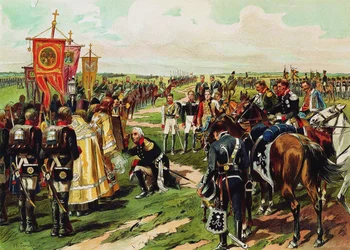 Mariscal Mikhail Kutuzov antes de la batalla de Borodino, 1912