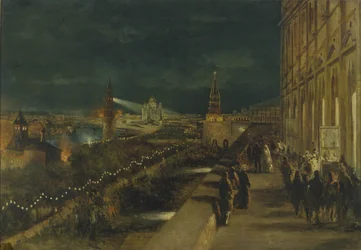Iluminación de Moscú con motivo de la coronación del emperador Alejandro III el 15 de mayo de 1883