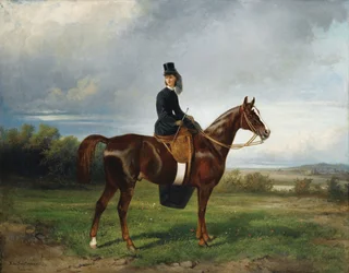 Retrato ecuestre de Seymourina Poirson, nacida Cuthbertson, 1863