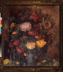 Peonías - Peonías - Obra de Nikolai Nikolayevich Sapunov (Sapunov) (1880-1912), témpera sobre lienzo