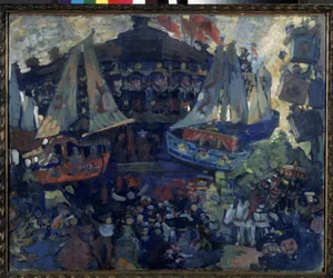 Administrar (carrusel). Obra de Nikolai Nikolayevich Sapunov (Sapounov) (1880-1912), témpera sobre cartón