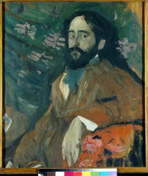 Retrato del pintor Nicolas Milioti (1874-1962) (El Pintor Nikolay Milioti) - Pintura de Nikolai Nikolayevich Sapounov (1880-1912), óleo sobre cartón (77x66,7 cm)