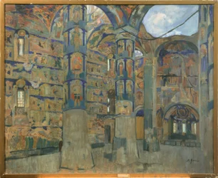 Interior de la iglesia del Monasterio de la Trinidad de Makarios-Scheltowodski en Makarjewo