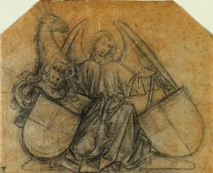 Un Ángel Sosteniendo Dos Escudos