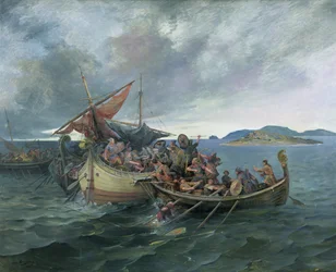 La batalla de Svolder (óleo sobre lienzo)