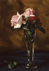 Arreglo con rosas en copa