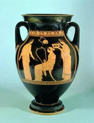 Ánfora de figuras rojas del Ática, 460-50 a.C.