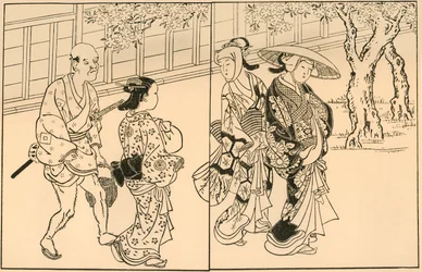 Tres mujeres y un sirviente masculino, 1730, 1924