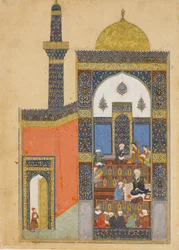 Laila y Majnun en la escuela, Folio de un Khamsa Quinteto de Nizami, A.H. 835 A.D. 1431-32
